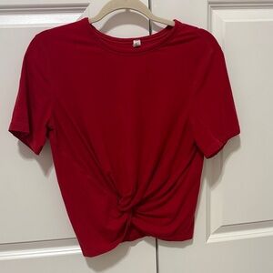 Lululemon Athletica Red Twist Front Tee